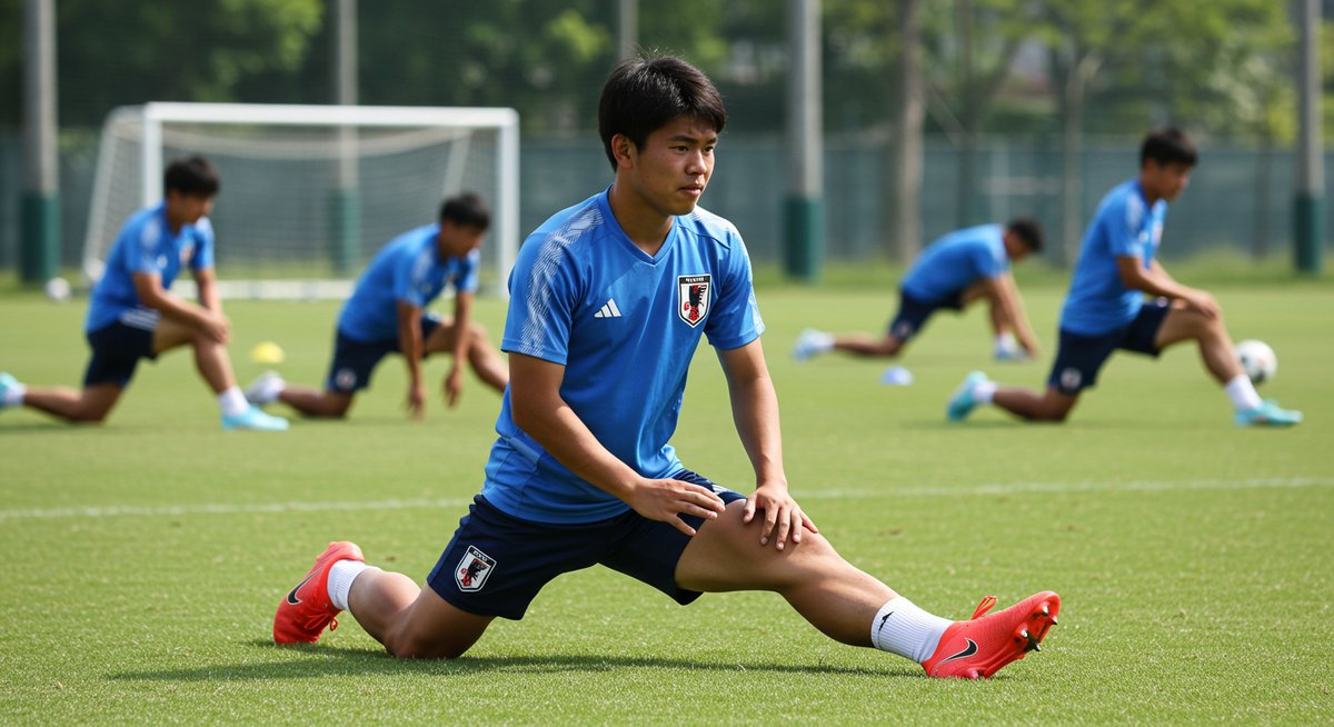 サッカーのストレッチ